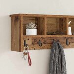 vidaXL Porte-manteau mural avec étagère Bois ancien 100 x 16 x 26 cm