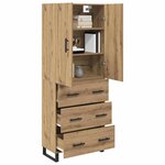 vidaXL Haut Armoire 2 Pièces Chêne artisanal Bois Aggloméré et Verre