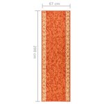 vidaXL Tapis de couloir antidérapant Terre cuite 67x200 cm