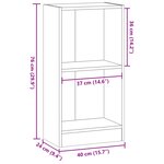 vidaXL Bibliothèque chêne fumé 40x24x76 cm bois d'ingénierie