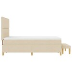 vidaXL Lit à ressorts avec matelas Crème 160 x 200 cm tissu