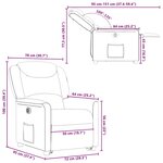 vidaXL Fauteuil inclinable électrique noir tissu