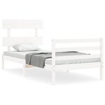 vidaXL Cadre de lit sans matelas blanc 100x200 cm bois massif