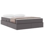 vidaXL Lit avec rangement et matelas avec matelas Gris 140 x 190 cm