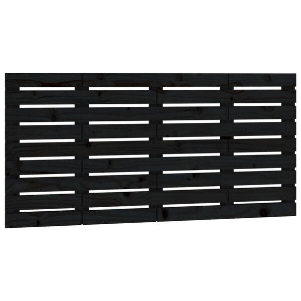 vidaXL Tête de lit murale Noir 126x3x63 cm Bois massif de pin