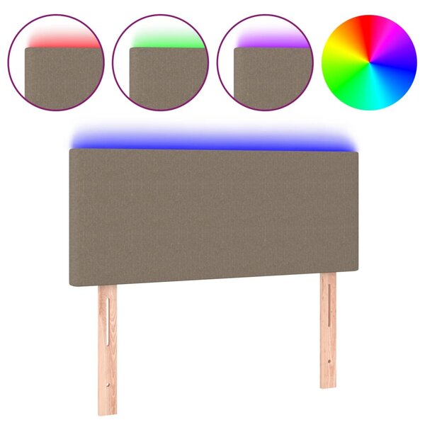 vidaXL Tête de lit à LED Taupe 90x5x78/88 cm Tissu