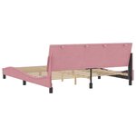vidaXL Cadre de lit avec tête de lit Rose 180x200 cm Velours