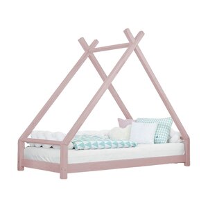 Lit tipi enfant TAHUKA 90 x 160 rose pastel