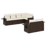 vidaXL Salon de jardin avec coussins 7 Pièces marron résine tressée