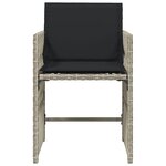 vidaXL Chaises de jardin avec coussins lot de 4 gris clair poly rotin