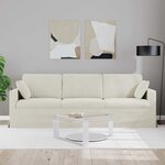vidaXL Canapé Crème 228 x 78 x 80 cm Velours