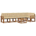 vidaXL Ensemble de canapés d'extérieur 7 Pièces Naturel et Beige