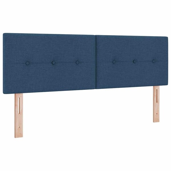 vidaXL Tête de lit Hauteur réglable avec tête de lit Bleu 160 cm tissu