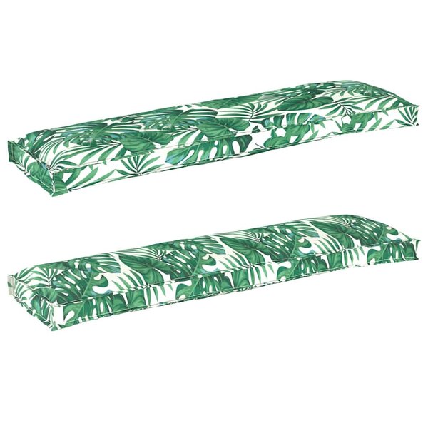 vidaXL Set de coussins de palette Floral 2 Pièces Motif de feuille