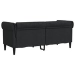vidaXL Canapé Chesterfield 2 places noir tissu