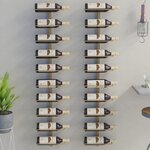 vidaXL Casier à vin mural pour 10 bouteilles 2 Pièces Doré Métal