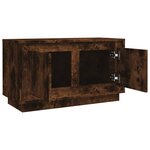 vidaXL Meuble TV chêne fumé 80x35x45 cm bois d'ingénierie