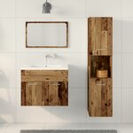 vidaXL Ensemble de meubles de salle de bain 3 pièces Vieux Bois Bois massif