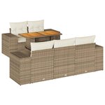 vidaXL Salon de jardin avec coussins 6 Pièces beige résine tressée