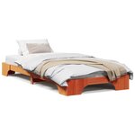 vidaXL Cadre de Lit Marron Vernis Bois 90 x 200 cm Simpliste