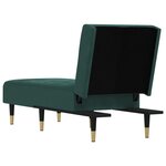 vidaXL Chaise longue vert foncé velours