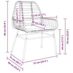 vidaXL Ensemble de salle à manger de jardin de 5 pièces avec des coussins en poly rotin marron.