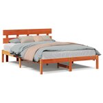 vidaXL Cadre de lit Marron 150 x 200 cm Bois de pin massif