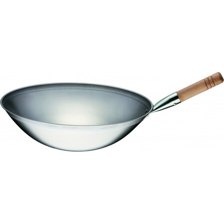 Poêle wok acier satiné ou poli ø 400 mm - stalgast -  - acier inoxydableacier polioui x120mm