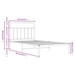 vidaXL Cadre de lit métal avec tête de lit blanc 107x203 cm