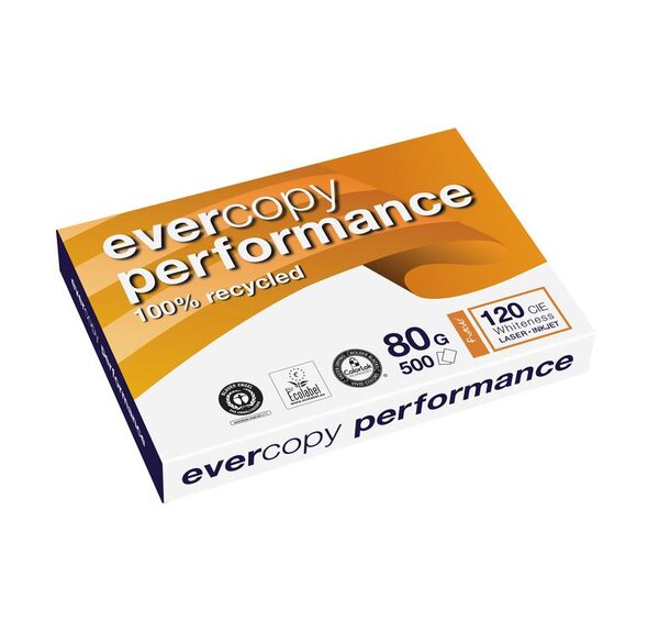 Ramette 500F A3 297x420 80g Evercopy Performance 100% Recyclé Blanc 120CIE CLAIREFONTAINE
