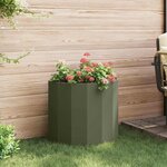 vidaXL Jardinière Vert olive 60 x 30 x 50 cm Acier