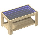 vidaXL Table basse avec LED chêne sonoma 93x53x45 cm bois d'ingénierie