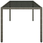 vidaXL Table de jardin Gris 250x100x75 cm Verre trempé et poly rotin