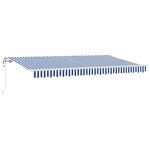 vidaXL Auvent Rétractable Bleu et Blanc 350 x 200 cm