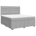 vidaXL Sommier à lattes de lit avec matelas Gris clair 180x200cm Tissu