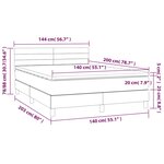 vidaXL Sommier à lattes de lit avec matelas LED Gris clair 140x200 cm