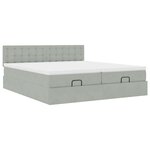 vidaXL Cadre de lit ottoman avec matelas gris clair 200x200 cm velours