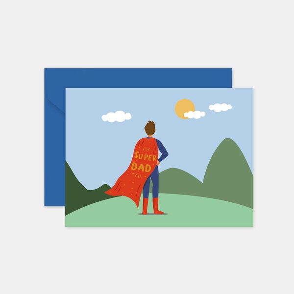 Carte fêtes des pères - super dad