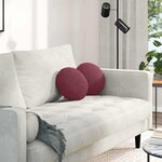 vidaXL Coussins de siège 2 Pièces Bordeaux Ø30 x 13 cm tissu