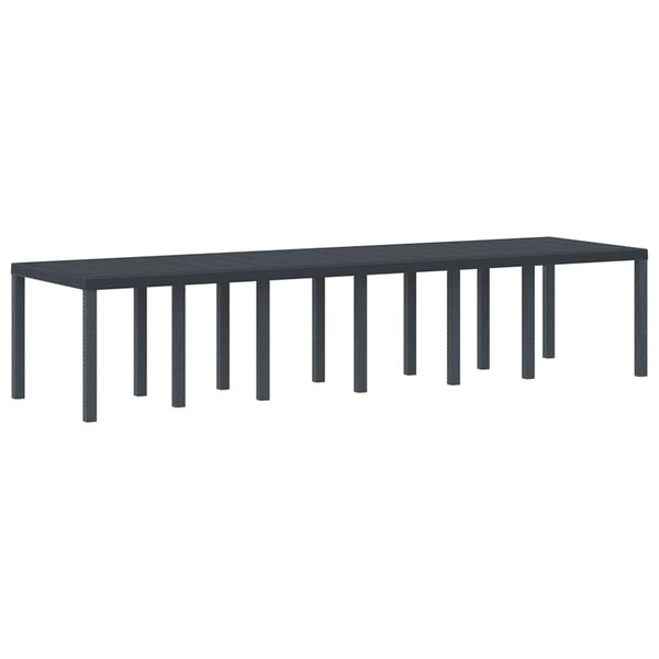 vidaXL Table de Jardin Anthracite 350 x 100 x 73 cm polyrotin