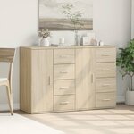 vidaXL Buffets 2 Pièces chêne sonoma 59x39x80 cm bois d'ingénierie