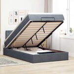 vidaXL Lit ottoman avec matelas gris foncé 120x190 cm velours
