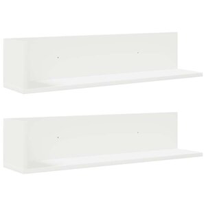 vidaXL Étagères murales 2 Pièces blanc 75x16 5x16 5 cm bois d'ingénierie