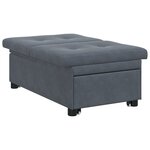 vidaXL Canapé-lit 3-en-1 en velours gris foncé