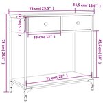 vidaXL Table console noir 75x34 5x75 cm bois d'ingénierie