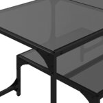 vidaXL Table basse avec dessus en verre noir 98 5x50x45 cm acier