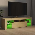vidaXL Meuble TV avec lumières LED Chêne sonoma 140x36 5x40 cm