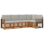 vidaXL Ensemble de canapé d'angle 5 Pièces Gris Naturel et Clair