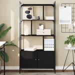 vidaXL Bibliothèque avec portes noir 76 5x30x154 5cm bois d'ingénierie