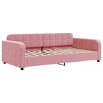 vidaXL Lit de jour avec gigogne et tiroirs rose 100x200 cm velours